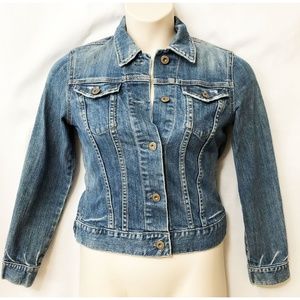 GAP Stretch Cropped Denim Jacket Medium Wash